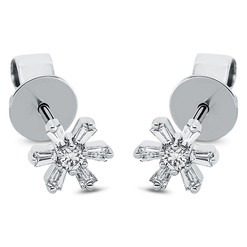 Ohrstecker    aus 750/-18 Karat Weißgold mit 14 Diamanten 0