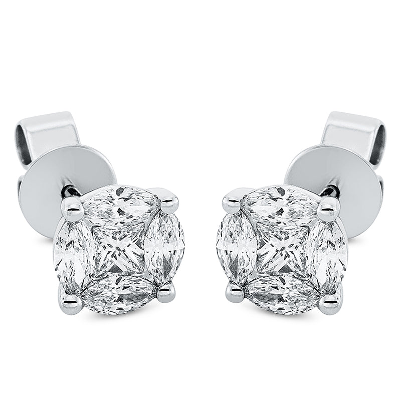 Ohrstecker    aus 750/-18 Karat Weißgold mit 10 Diamanten 1
