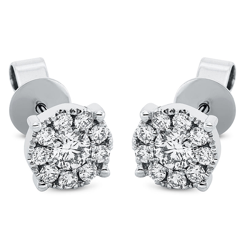 Ohrstecker    aus 750/-18 Karat Weißgold mit 20 Diamanten 0