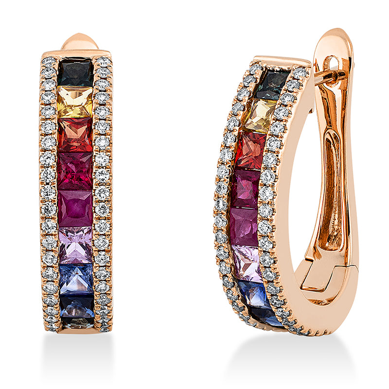 Creolen aus Gold mit Diamanten mit Saphir - 2O904