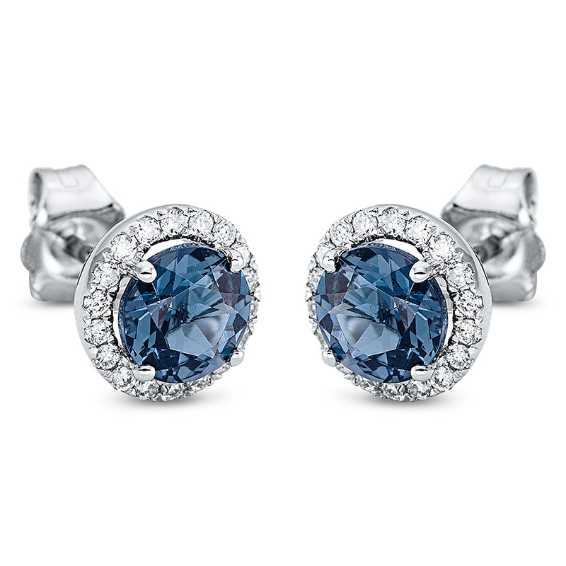 Ohrstecker mit Topas  aus 750/-18 Karat Weißgold mit 36 Diamanten 0