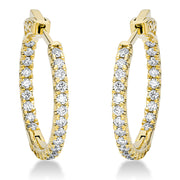 Creolen    aus 750/-18 Karat Gelbgold mit 48 Diamanten 0
