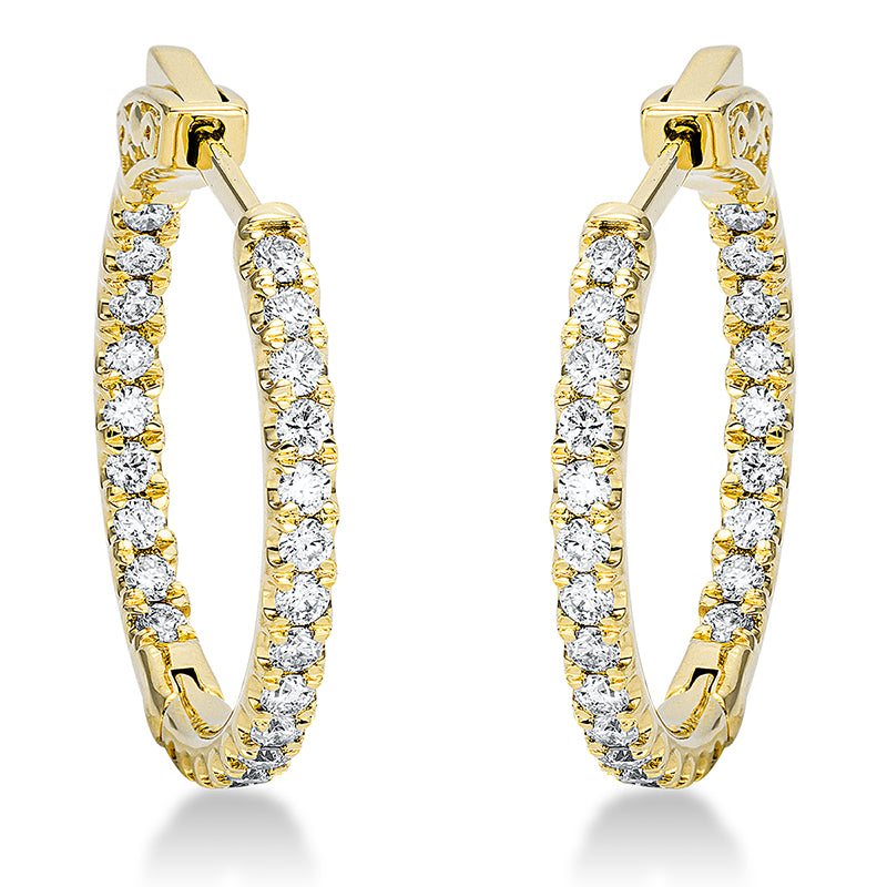 Creolen    aus 750/-18 Karat Gelbgold mit 48 Diamanten 0