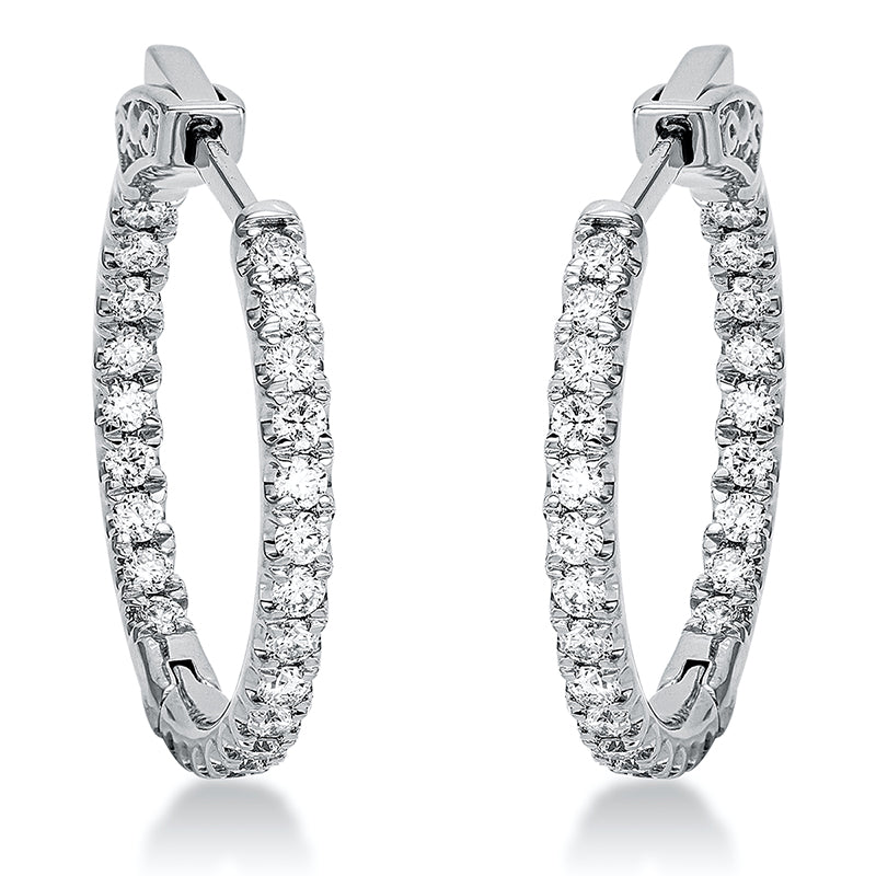 Creolen    aus 750/-18 Karat Weißgold mit 48 Diamanten 0