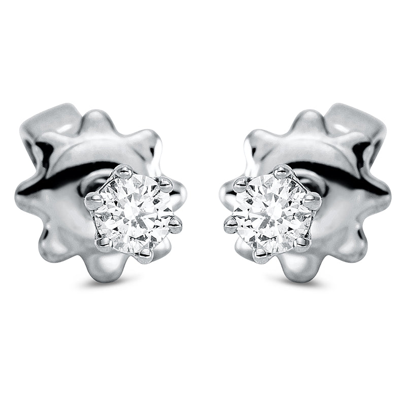 Ohrstecker    aus 750/-18 Karat Weißgold mit 2 Diamanten 0