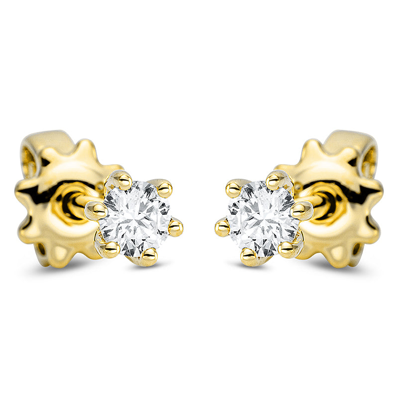 Ohrstecker    aus 750/-18 Karat Gelbgold mit 2 Diamanten 0