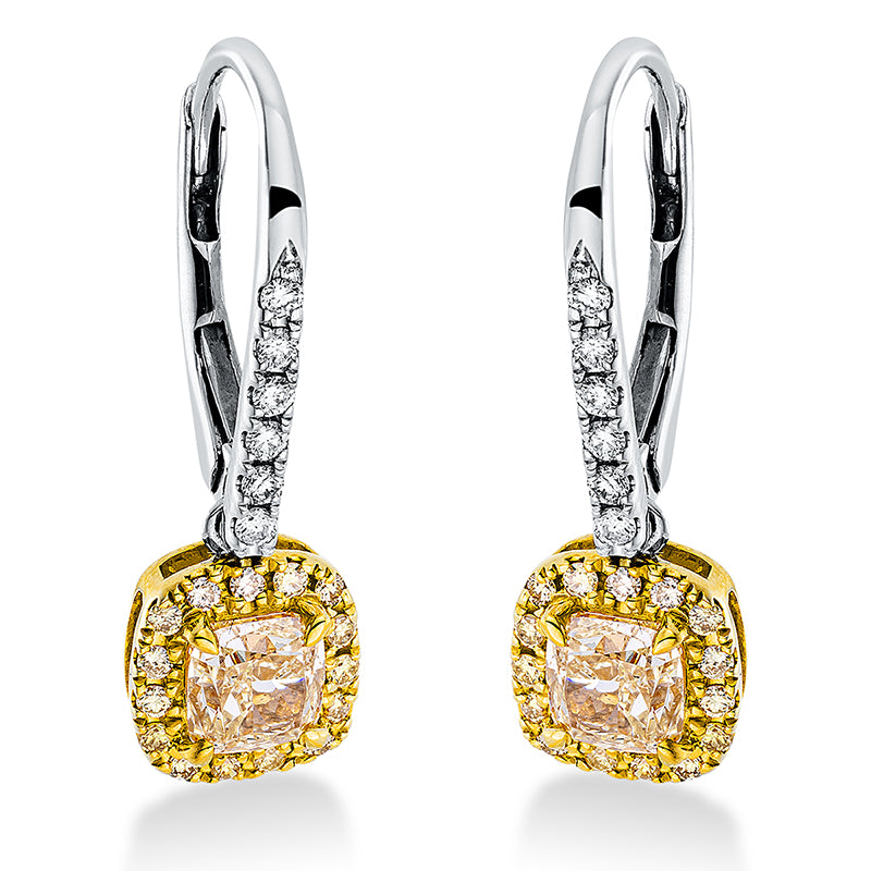 Ohrschmuck    aus 750/-18 Karat Weißgold / Gelbgold mit 44 Diamanten 1