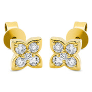 Ohrstecker    aus 750/-18 Karat Gelbgold mit 10 Diamanten 0