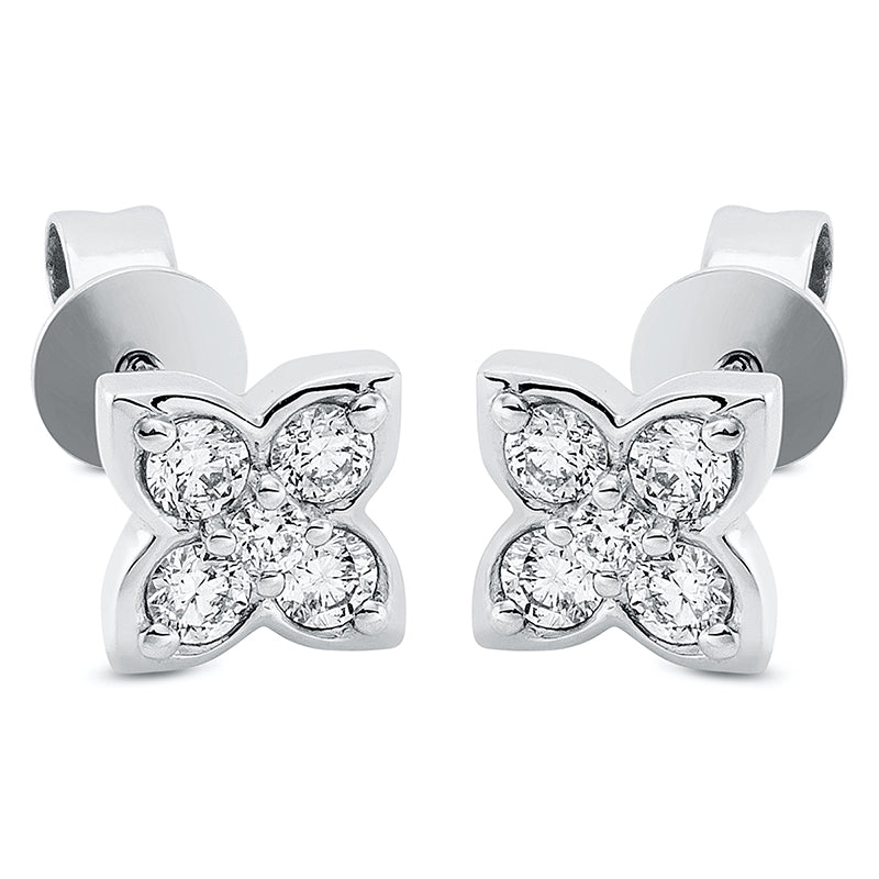 Ohrstecker    aus 750/-18 Karat Weißgold mit 10 Diamanten 0