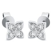 Ohrstecker    aus 750/-18 Karat Weißgold mit 10 Diamanten 0
