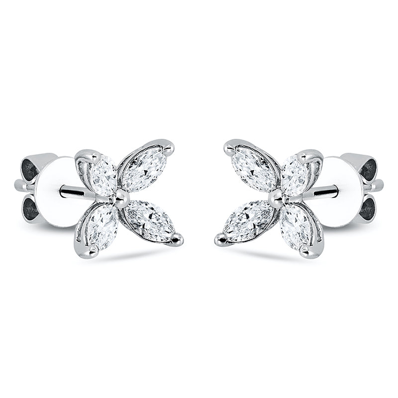 Ohrstecker    aus 750/-18 Karat Weißgold mit 8 Diamanten 0