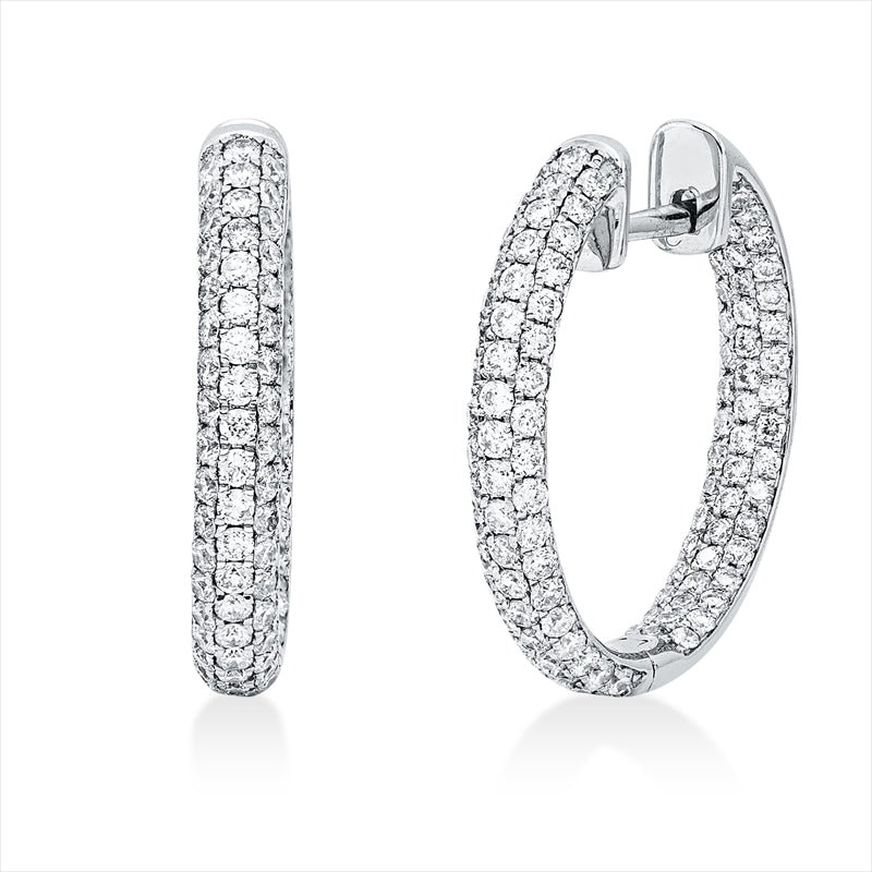 Creolen    aus 750/-18 Karat Weißgold mit 214 Diamanten 1