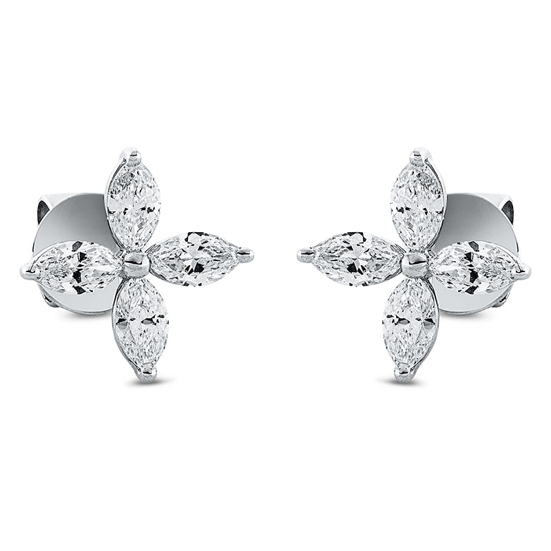 Ohrstecker    aus 750/-18 Karat Weißgold mit 8 Diamanten 1