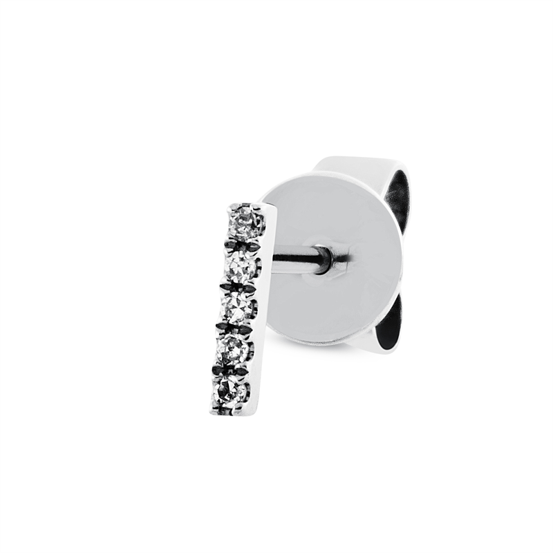 Ohrstecker    aus 750/-18 Karat Weißgold mit 5 Diamanten 0