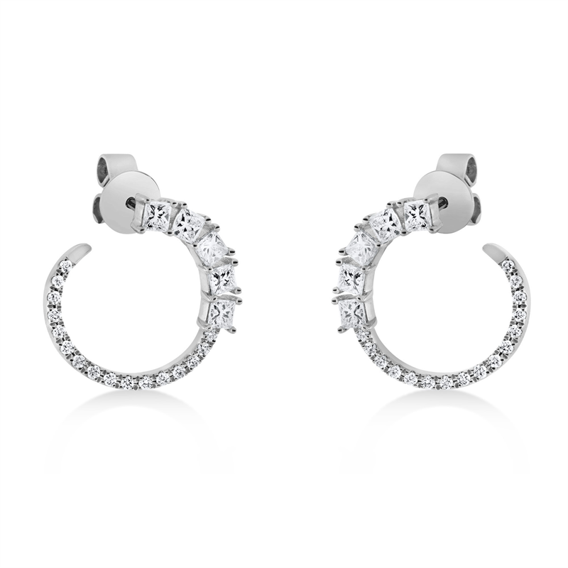 Ohrstecker    aus 750/-18 Karat Weißgold mit 42 Diamanten 0
