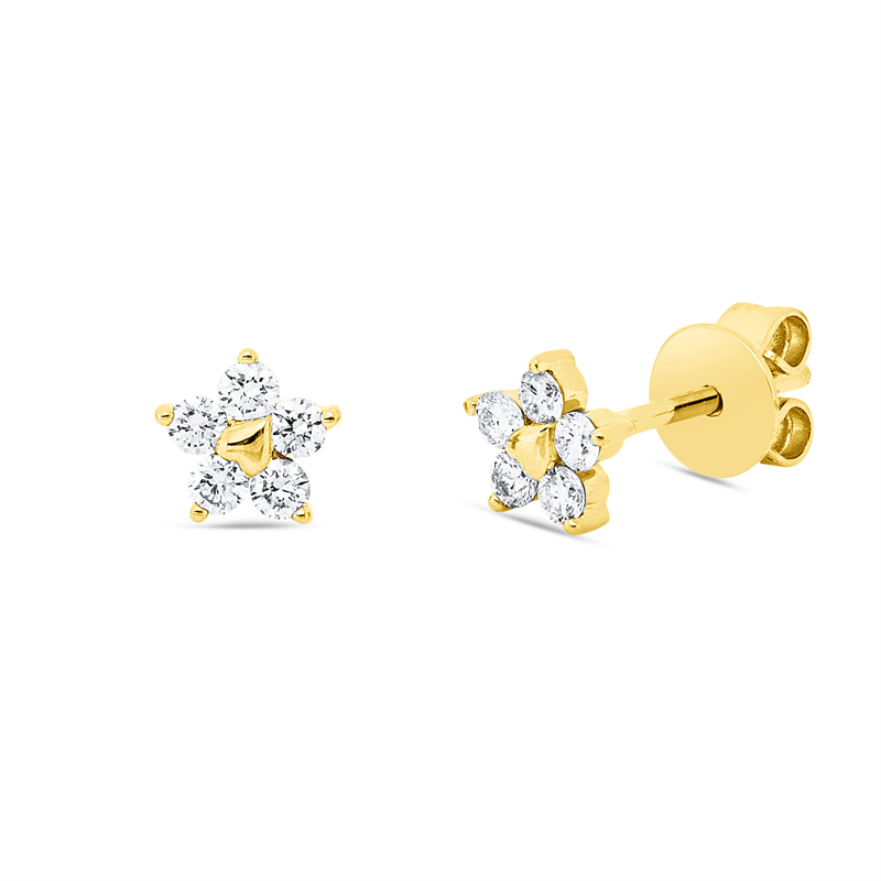 Ohrstecker    aus 750/-18 Karat Gelbgold mit 10 Diamanten 0