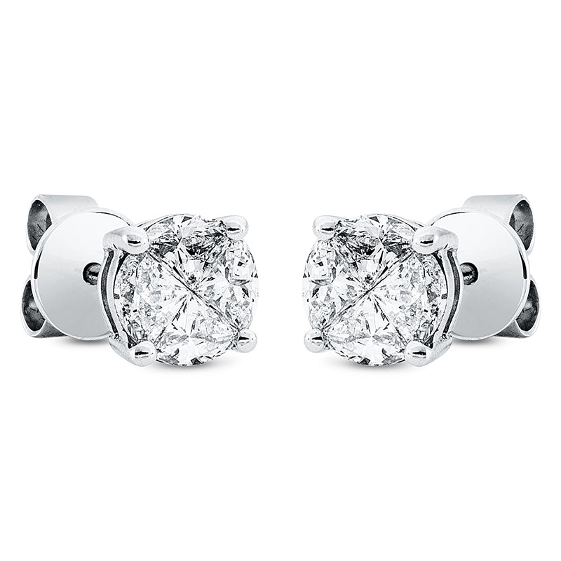 Ohrstecker    aus 750/-18 Karat Weißgold mit 8 Diamanten 0