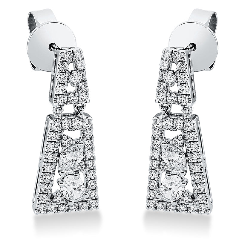 Ohrschmuck    aus 750/-18 Karat Weißgold mit 82 Diamanten 0