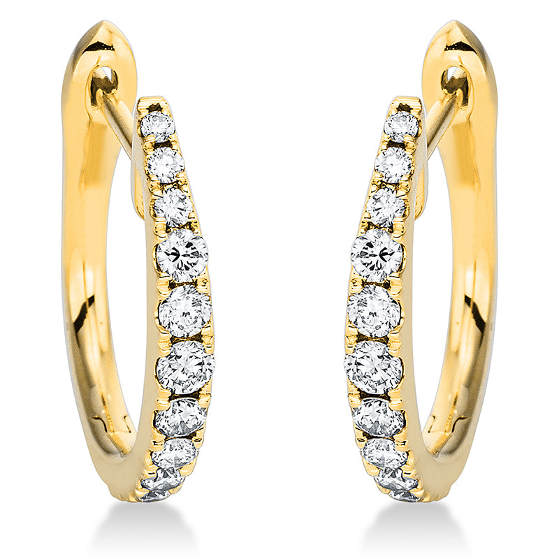 Creolen    aus 750/-18 Karat Gelbgold mit 22 Diamanten 0