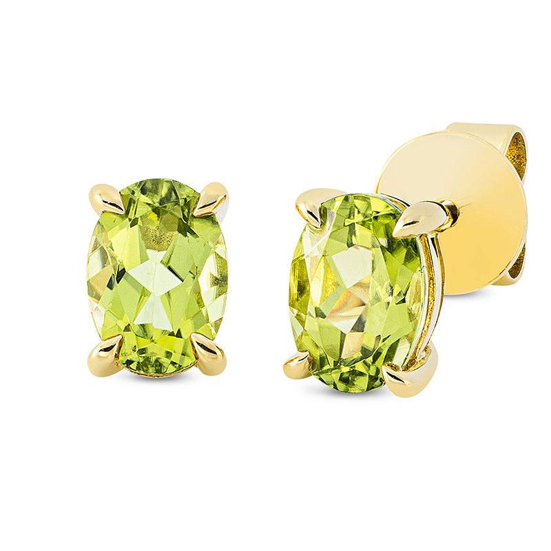 Ohrstecker mit Peridot  aus 750/-18 Karat Gelbgold  