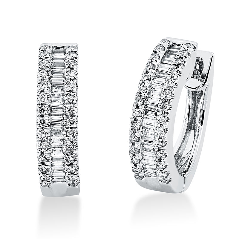 Creolen    aus 750/-18 Karat Weißgold mit 87 Diamanten 0