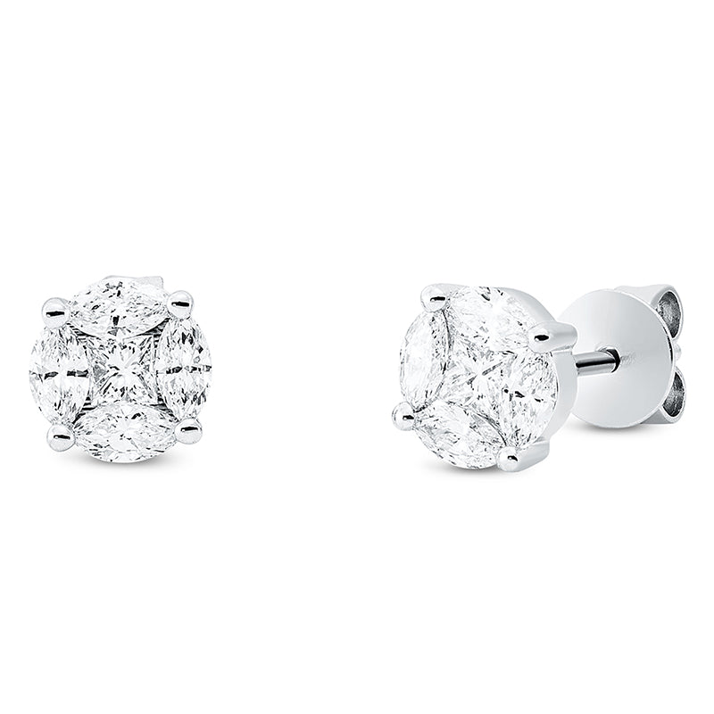 Ohrstecker    aus 750/-18 Karat Weißgold mit 10 Diamanten 0