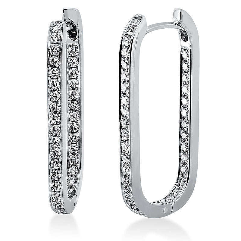 Creolen    aus 750/-18 Karat Weißgold mit 66 Diamanten 0