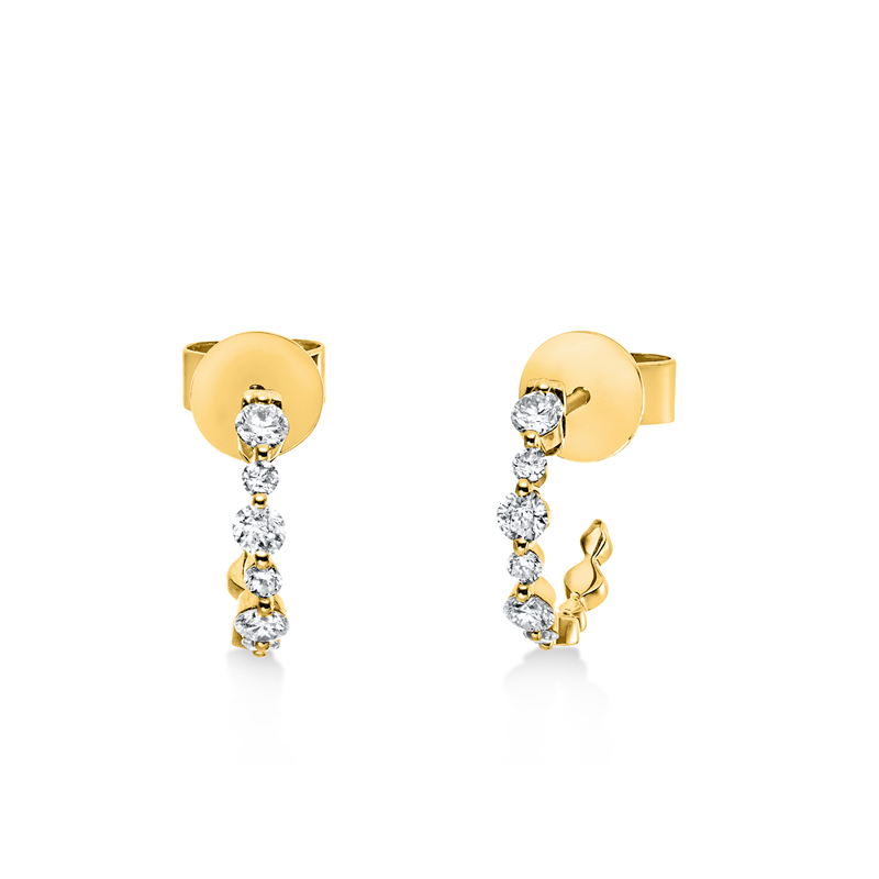 Ohrstecker    aus 750/-18 Karat Gelbgold mit 12 Diamanten 0