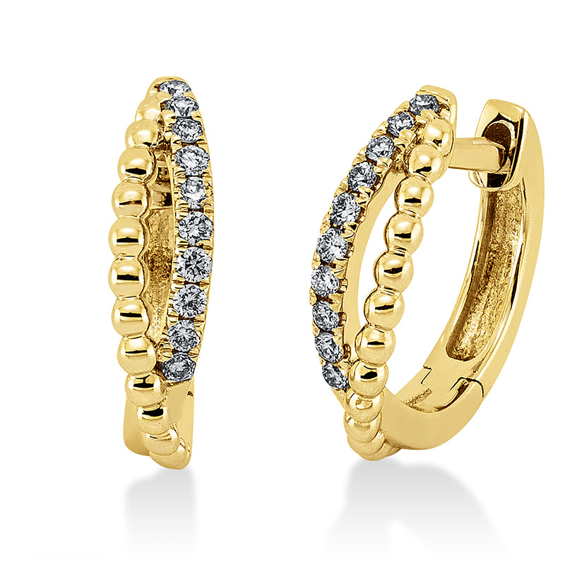 Creolen    aus 750/-18 Karat Gelbgold mit 20 Diamanten 0