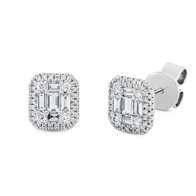 Ohrstecker    aus 750/-18 Karat Weißgold mit 70 Diamanten 0