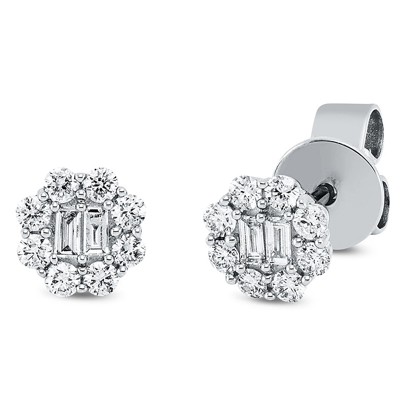 Ohrstecker    aus 750/-18 Karat Weißgold mit 20 Diamanten 0