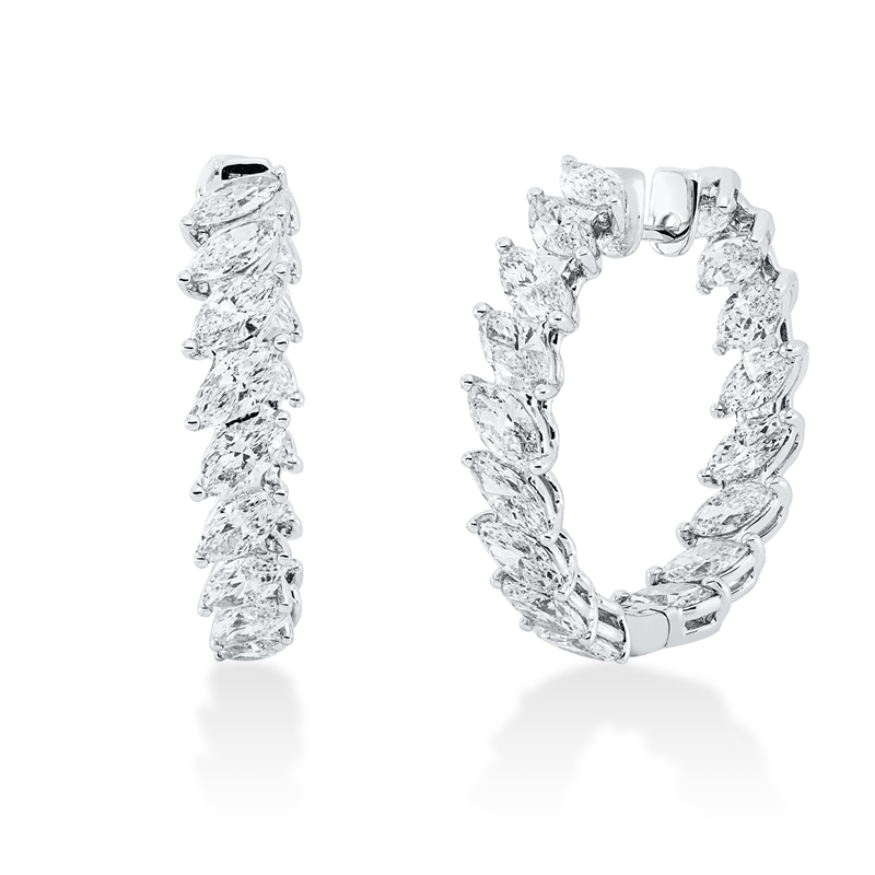 Creolen    aus 750/-18 Karat Weißgold mit 34 Diamanten 8