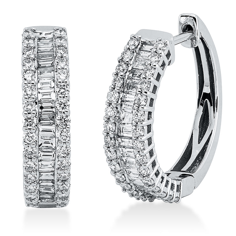 Creolen    aus 750/-18 Karat Weißgold mit 96 Diamanten 1