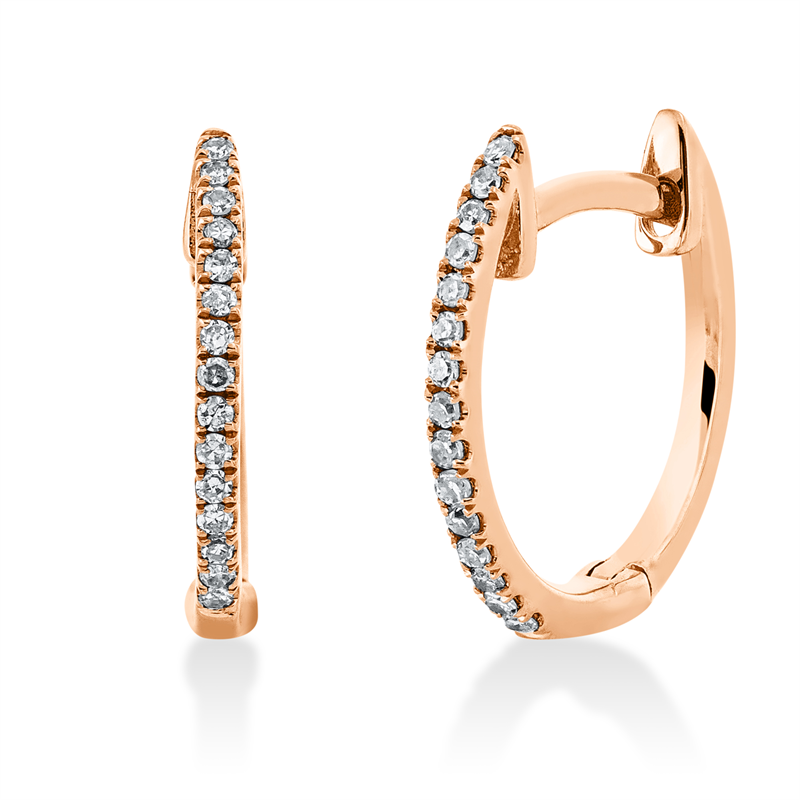 Creolen    aus 750/-18 Karat Rotgold mit 30 Diamanten 0