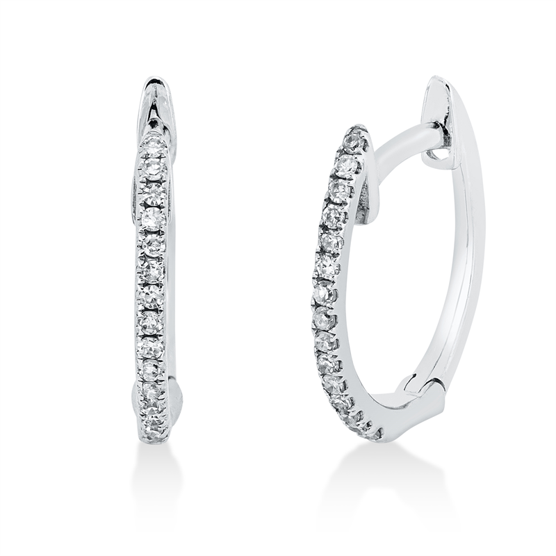 Creolen    aus 750/-18 Karat Weißgold mit 30 Diamanten 0
