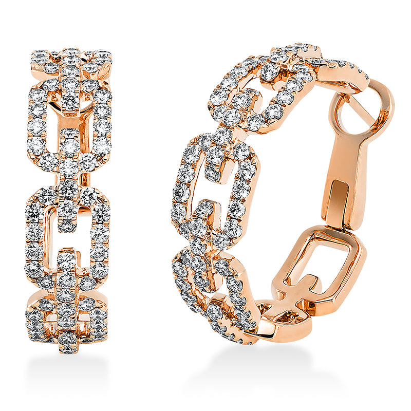 Creolen    aus 750/-18 Karat Rotgold mit 146 Diamanten 2