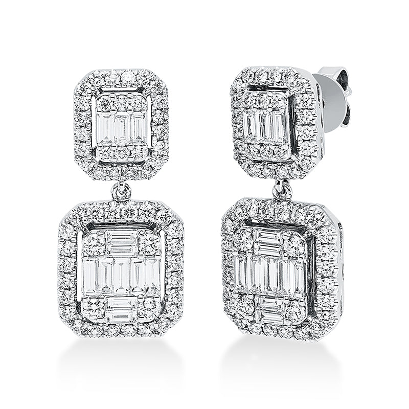Ohrschmuck    aus 750/-18 Karat Weißgold mit 132 Diamanten 1
