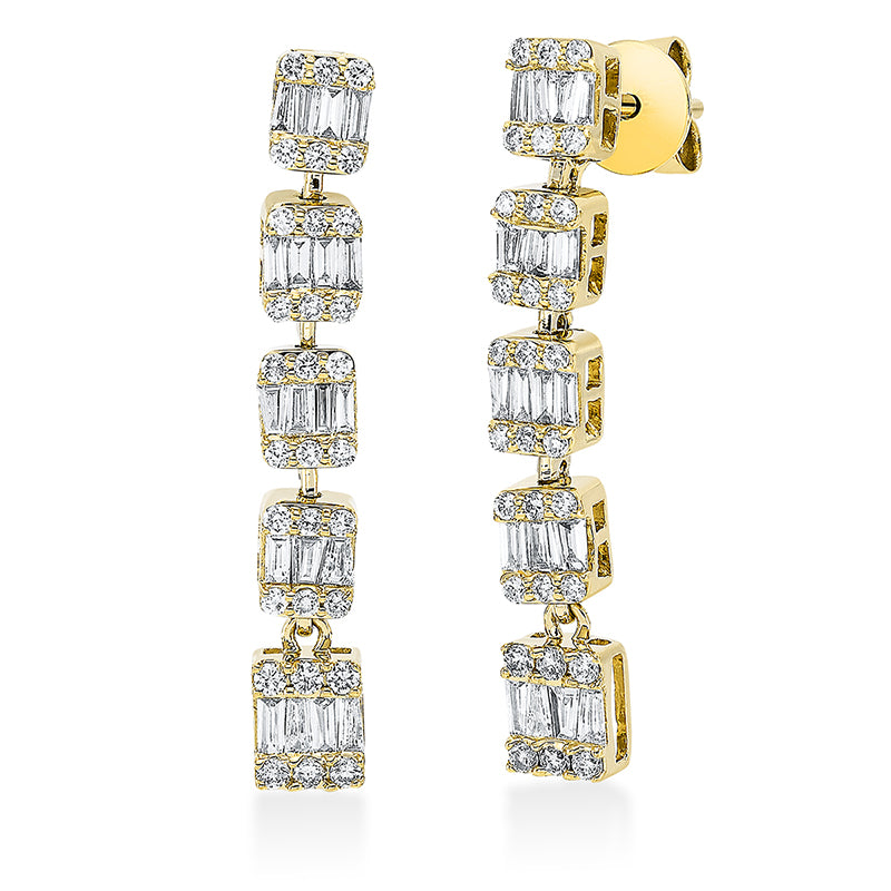 Ohrschmuck    aus 750/-18 Karat Gelbgold mit 100 Diamanten 1