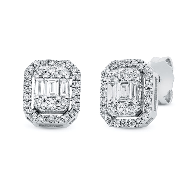 Ohrstecker    aus 585/-14 Karat Weißgold mit 66 Diamanten 0