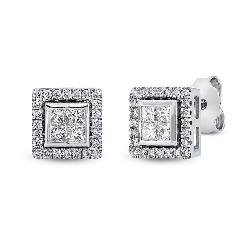 Ohrstecker    aus 585/-14 Karat Weißgold mit 56 Diamanten 0