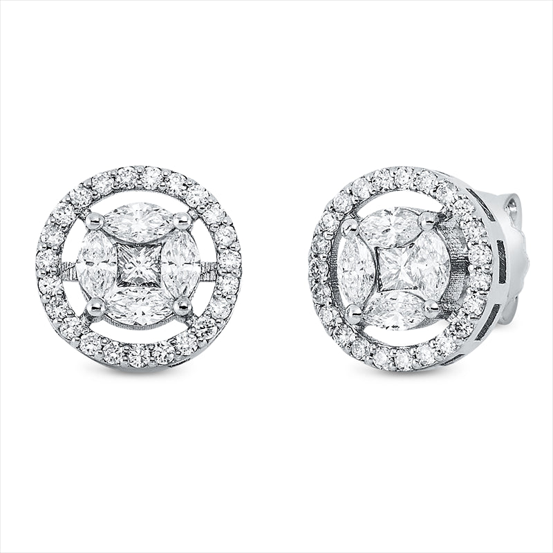 Ohrstecker    aus 585/-14 Karat Weißgold mit 56 Diamanten 0