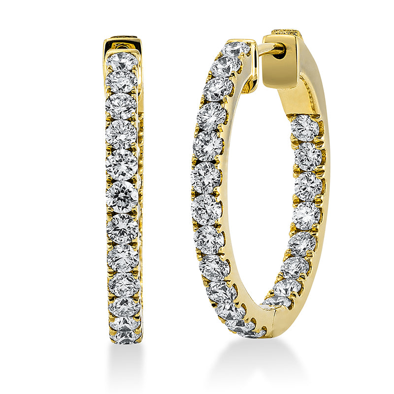 Creolen    aus 750/-18 Karat Gelbgold mit 42 Diamanten 1