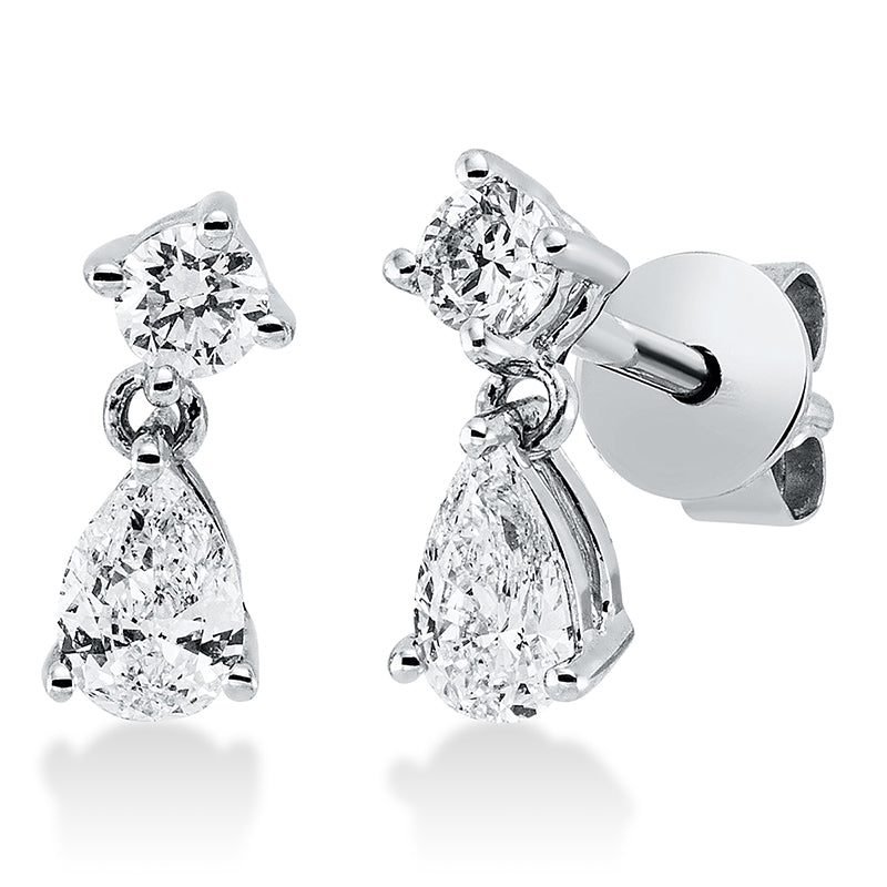 Ohrschmuck    aus 750/-18 Karat Weißgold mit 4 Diamanten 0