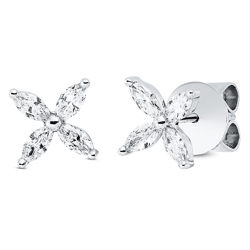 Ohrstecker    aus 750/-18 Karat Weißgold mit 8 Diamanten 0