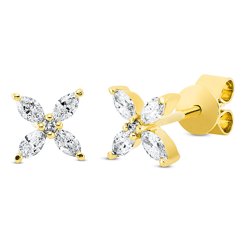 Ohrstecker    aus 750/-18 Karat Gelbgold mit 10 Diamanten 0