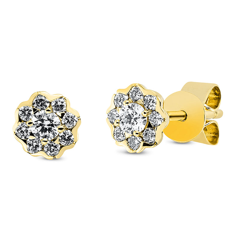 Ohrstecker    aus 750/-18 Karat Gelbgold mit 18 Diamanten 0