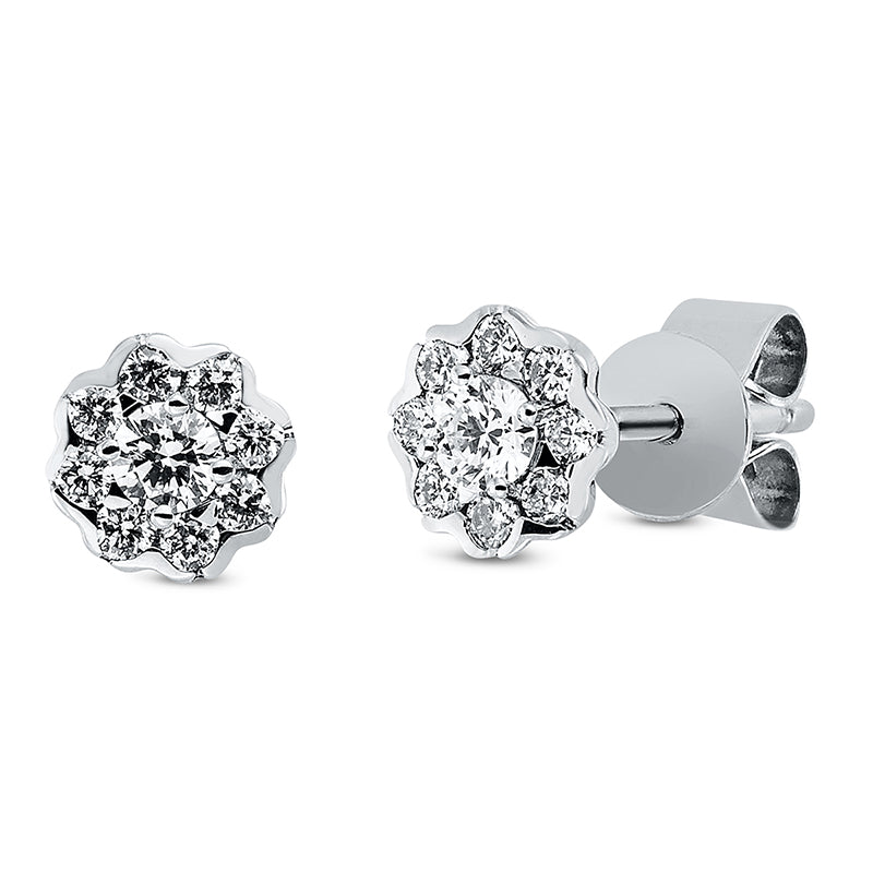 Ohrstecker    aus 750/-18 Karat Weißgold mit 18 Diamanten 0