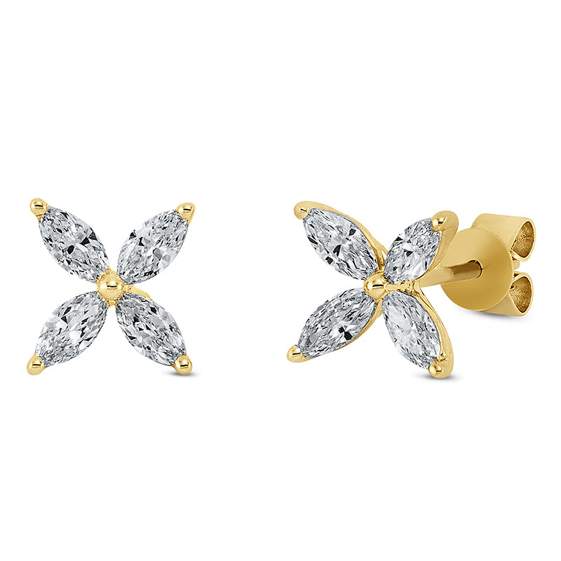 Ohrstecker    aus 750/-18 Karat Gelbgold mit 8 Diamanten 0