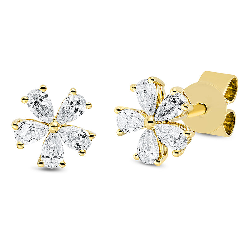 Ohrstecker    aus 750/-18 Karat Gelbgold mit 10 Diamanten 0