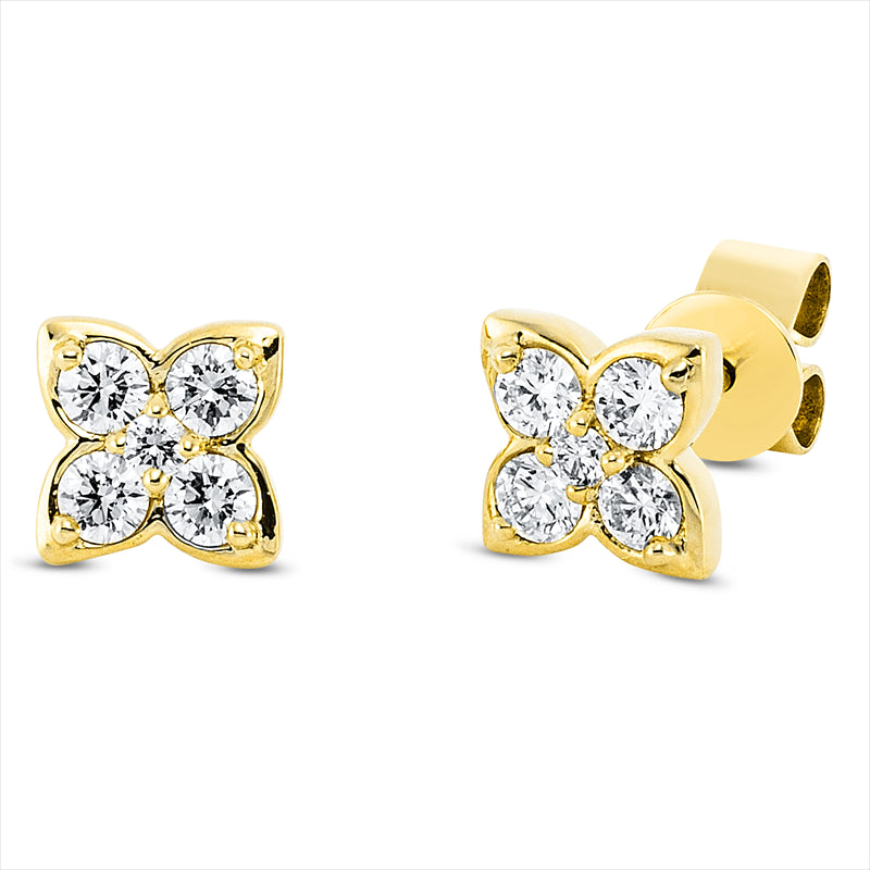 Ohrstecker - Moderner Schmuck aus Gold mit Diamanten, -Symbol - 2R032